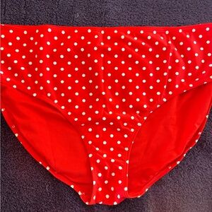 Basic Editions Red Polka Dot Swim Bottom